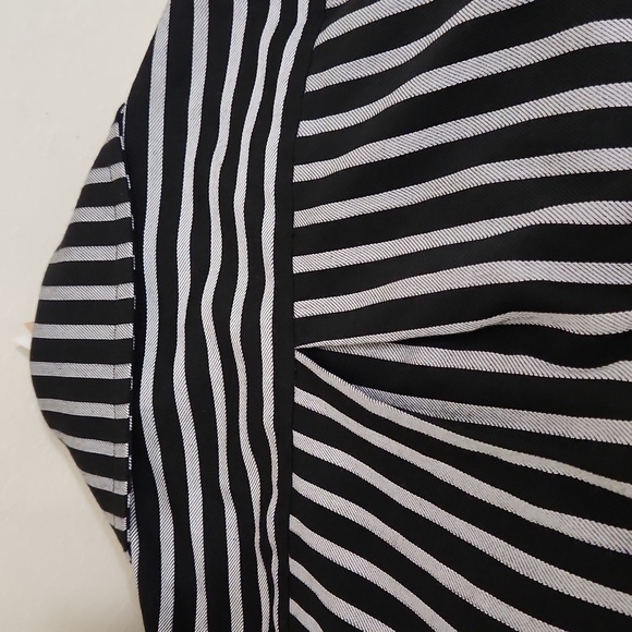 Frnch Paris Leane Coat Black Stripe Large Wide Sleeve Boxy Lagenlook - Picture 11 of 12